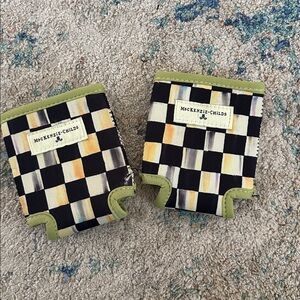 MacKenzie-Childs Courtly Check Neoprene Koozie - Set of 2 READ DESCRIPTION PLZ